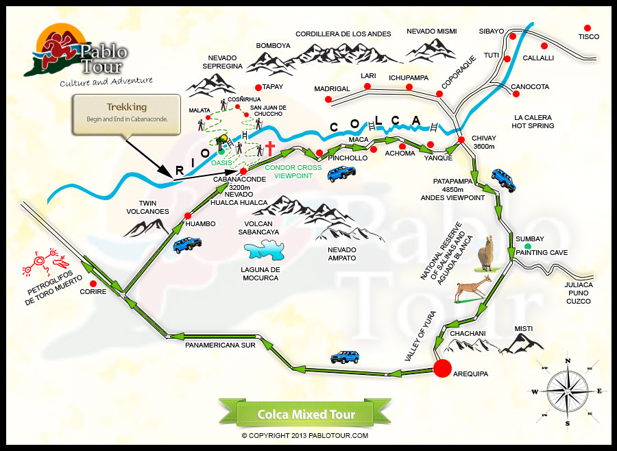 Colca Canyon & Colca Valley Map